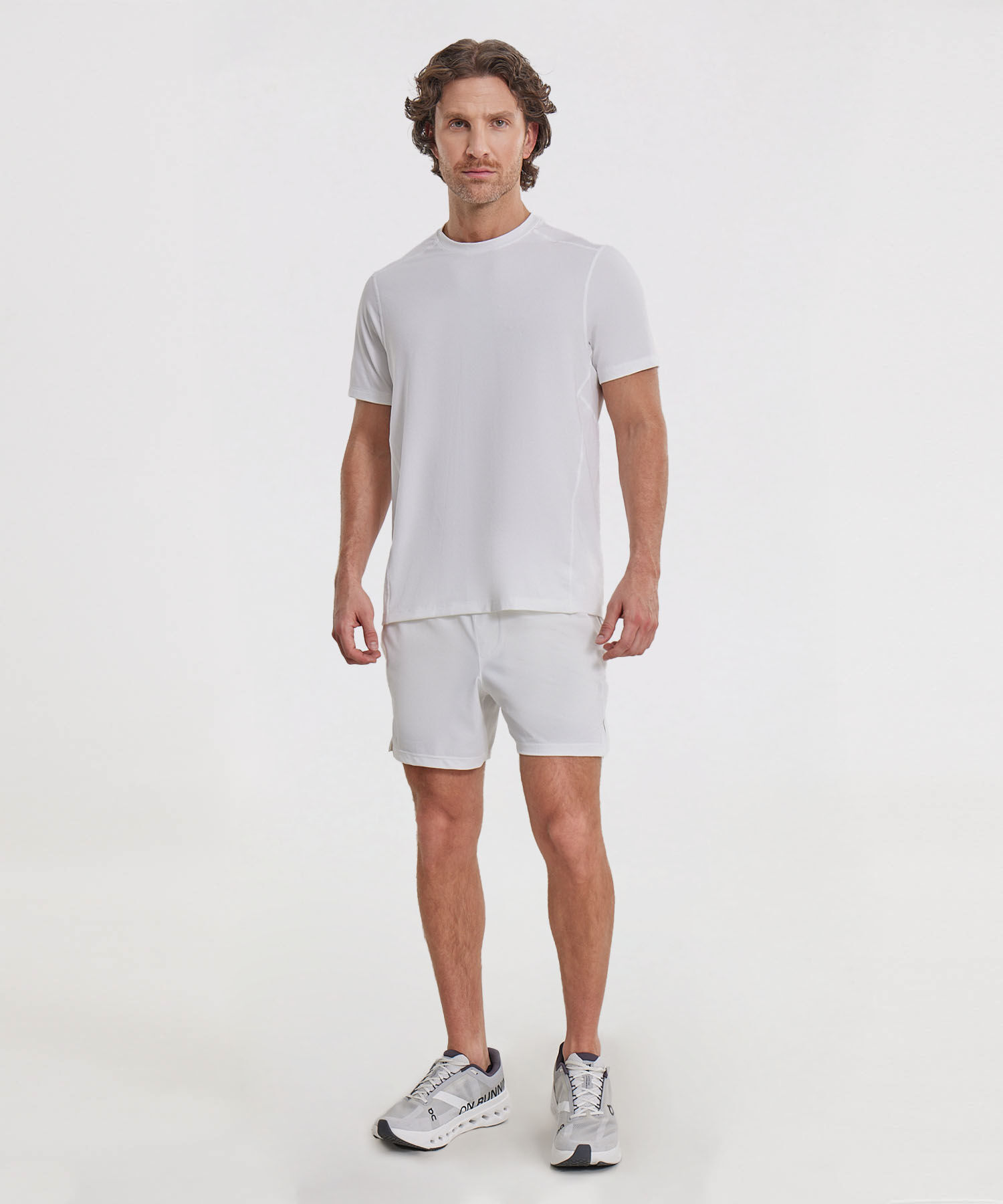 Playera Deportiva Manga Corta Regular Fit, Blanco