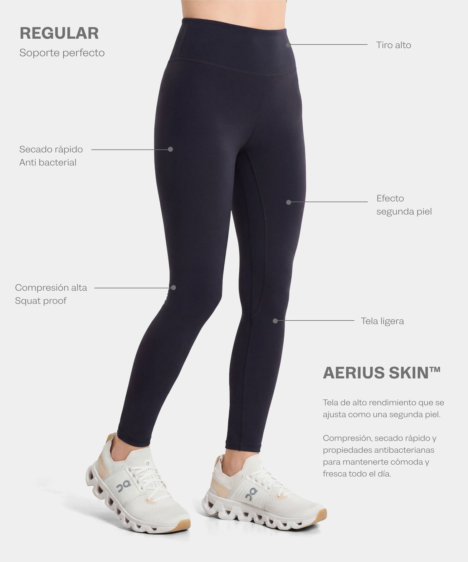 Leggings Regular Aerius Skin, Morado