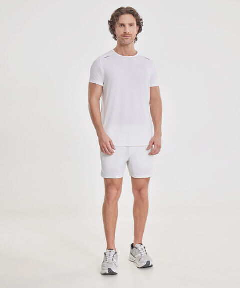 Set Deportivo Blanco con Camiseta con Reflectivos y Short con B&oacute;xer Interno,  image number null