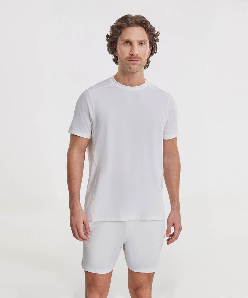 Playera Deportiva Manga Corta Regular Fit, Blanco
