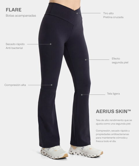 Leggings Flare Aerius Skin, VerdeOliva