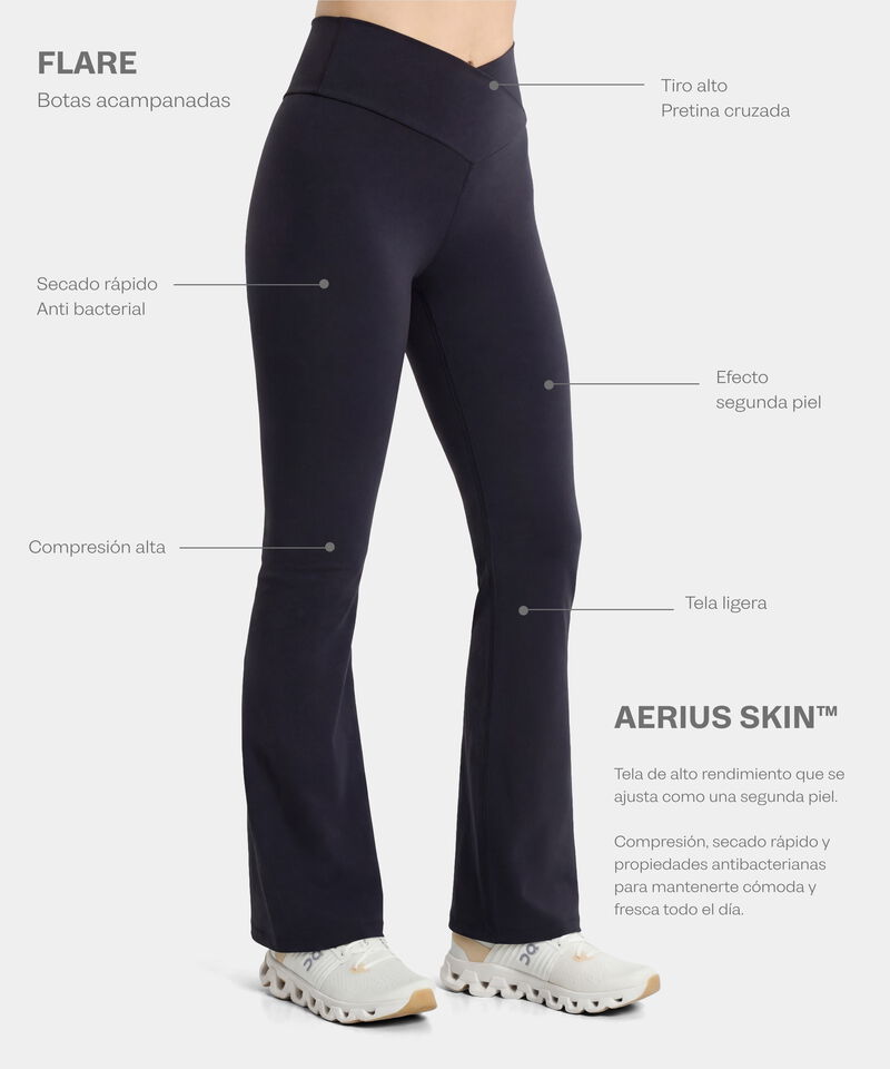 Leggings Flare Aerius Skin, VerdeOliva