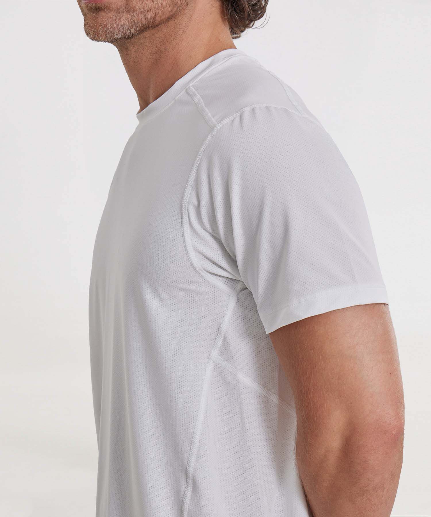 Playera Deportiva Manga Corta Regular Fit, Blanco